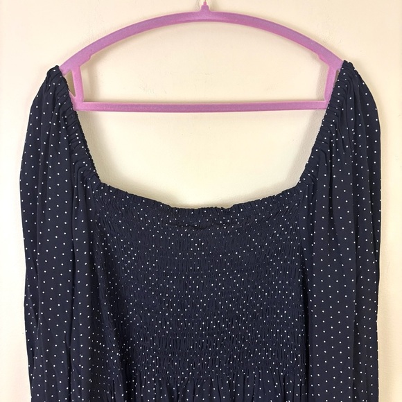 NWT GAP Black/Polkadot Rayon Square Neck Off Shoulder Peplum Peasant Top (XXL) - Picture 14 of 15